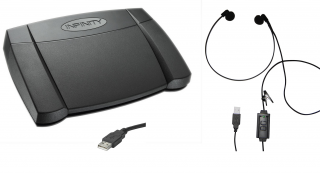 Digitales Schreibset USB Fußschalter und Kophörer